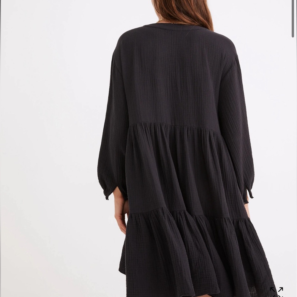 Madewell dark gray Long Sleeve Lightspun Dress - Picture 2 of 7